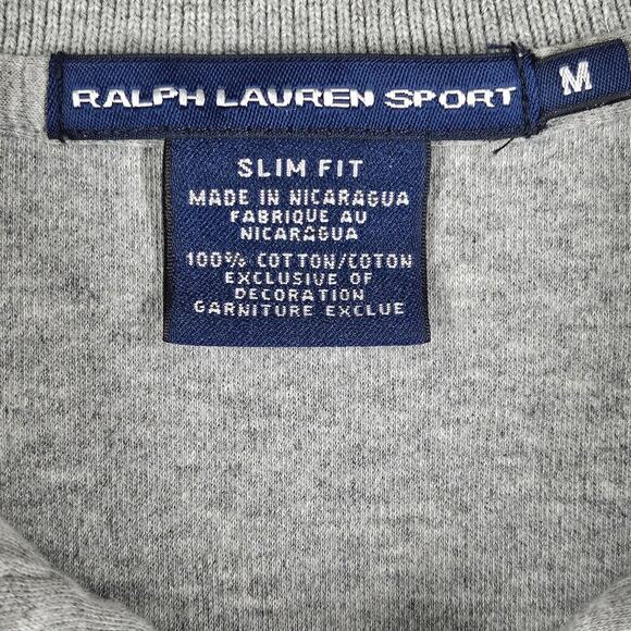 RALPH LAUREN SPORT MEN'S GRAY SLIM FIT 100% COTTON POLO SHIRT - Picture 6 of 10